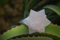 Polished Gemmy Rose Quartz Merkabah Stars x 6 From Madagascar