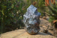 Polished Ocean Jasper Flame Sculptures x 2 From Madagascar