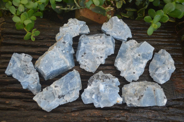 Natural Sky Blue Calcite Specimens With Hematite Spots  x 12 From Spitzkoppe, Namibia - Toprock Gemstones and Minerals 