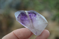 Polished Window Amethyst Point With Hints Of Smokey Quartz x 20 From Ankazobe, Madagascar