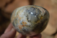 Polished Dendritic Opal Standing Free Forms  x 3 From Moralambo, Madagascar