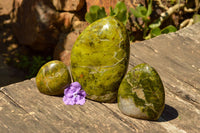 Natural Green Opal Standing Free Forms  x 2 From Madagascar - TopRock