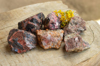 Natural Rough Pink & Black Rhodonite Specimens  x 6 From Zimbabwe - TopRock