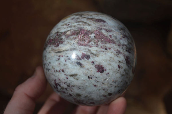 Polished Rubellite Pink Tourmaline Matrix Sphere x 1 From Madagascar