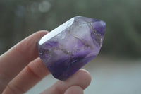 Polished Window Amethyst Point With Hints Of Smokey Quartz x 20 From Ankazobe, Madagascar