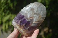 Polished Chevron Amethyst Standing Free Forms  x 3 From Madagascar - Toprock Gemstones and Minerals 