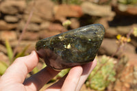 Polished Labradorite Standing Free Forms With Intense Blue & Gold Flash x 3 From Sakoany, Madagascar - TopRock