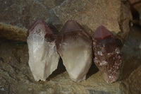 Natural Red Hematoid Quartz Specimens x 12 From Karoi, Zimbabwe