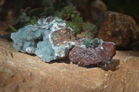 Natural Drusy Coated Ball Malachite On Dolomite Specimens  x 2 From Likasi, Congo