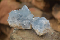 Natural Blue Celestite Crystal Specimens  x 6 From Sakoany, Madagascar