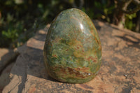 Polished Green Chrysoprase Standing Free Forms  x 4 From Madagascar