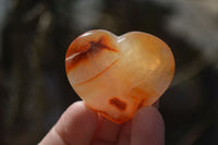 Polished Carnelian Agate Hearts  x 12 From Madagascar