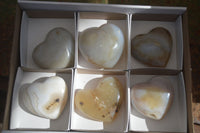 Polished Stunning Selection Of Agate Hearts x 6 From Madagascar