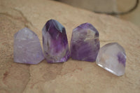 Polished Window Amethyst Point With Hints Of Smokey Quartz x 20 From Ankazobe, Madagascar