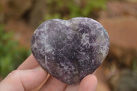 Polished Purple Lepidolite Hearts  x 6 From Madagascar - TopRock