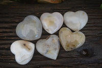 Polished Stunning Selection Of Agate Hearts x 6 From Madagascar