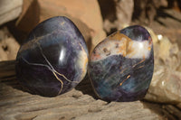 Polished  Watermelon Fluorite Standing Free Forms  x 2 From Uis, Namibia