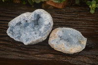 Natural Blue Celestite Crystal Specimens  x 2 From Sakoany, Madagascar