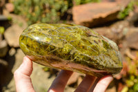 Natural Green Opal Standing Free Forms  x 2 From Madagascar - TopRock