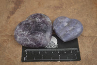 Polished Purple Lepidolite Hearts  x 6 From Madagascar - TopRock