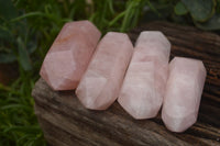 Polished Double Terminated Pink Rose Quartz Points  x 4 From Ambatondrazaka, Madagascar - TopRock