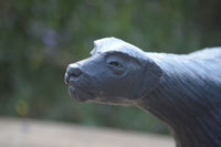 Polished Groovy Black & White Soapstone Honey Badger Carving  x 1 From Zimbabwe - Toprock Gemstones and Minerals 