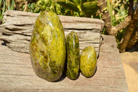 Natural Green Opal Standing Free Forms  x 2 From Madagascar - TopRock