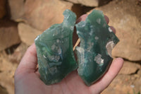 Polished One Side Polished Emerald Mtorolite Plates  x 12 From Zimbabwe