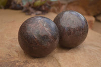 Polished Red Garnet Spheres  x 2 From Madagascar - TopRock