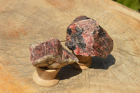 Natural Rough Pink & Black Rhodonite Specimens  x 6 From Zimbabwe - TopRock