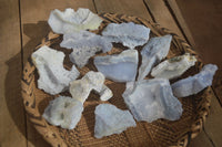 Natural Etched Blue Chalcedony Specimens  x 12 From Nsanje, Malawi