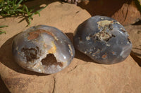 Polished Amethyst Agate Geodes x 2 From Madagascar