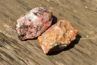 Natural Rough Pink & Black Rhodonite Specimens  x 6 From Zimbabwe - TopRock