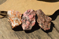 Natural Rough Pink & Black Rhodonite Specimens  x 6 From Zimbabwe - TopRock