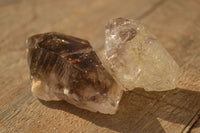 Natural Gorgeous Clear / Smokey Window Brandberg Quartz Crystals x 12 From Brandberg, Namibia