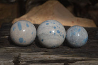 Polished Blue Spotted Spinel Quartz Spheres x 5 From Madagascar