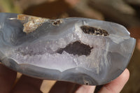 Polished Amethyst Agate Geodes x 2 From Madagascar