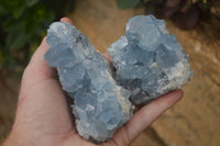 Natural Blue Celestite Crystal Specimens  x 3 From Sakoany, Madagascar - Toprock Gemstones and Minerals 