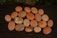 Polished Orange Twist Calcite Galets / Palm Stones x 20 From Maevantanana, Madagascar