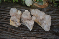 Natural Cascading Smokey Quartz Clusters x 3 From Luena, Congo