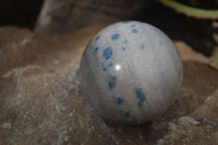 Polished Blue Spotted Spinel Quartz Spheres x 5 From Madagascar