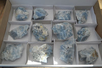 Natural New Sky Blue Calcite Specimens  x 12 From Spitzkop, Namibia