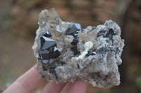 Natural Schorl Black Tourmaline & Smokey Quartz Specimens With Hyalite Opal x 2 From Erongo Mountains, Namibia - TopRock