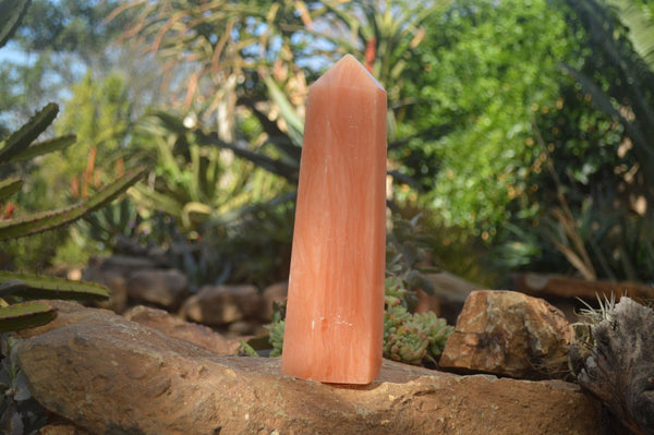 Polished Extra Large Orange Twist Calcite Tower x 1 From Maevantanana, Madagascar