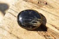 Polished Black Schorl Tourmaline Palm Stones  x 12 From Madagascar - TopRock