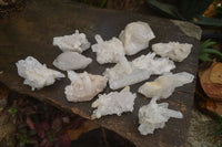 Natural Clear Quartz Clusters  x 12 From Zambia - Toprock Gemstones and Minerals 