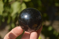 Polished  Schorl Black Tourmaline Spheres x 6 From Madagascar