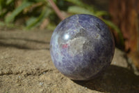 Polished Purple Lepidolite With Rubellite Spheres  x 4 From Madagascar