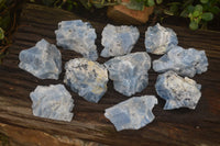 Natural New Sky Blue Calcite Specimens  x 12 From Spitzkop, Namibia