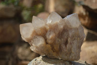 Natural Cascading Smokey Quartz Clusters x 3 From Luena, Congo